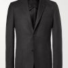 Grey Unstructured Worsted Wool Suit Jacket Grey Unstructured Worsted Wool Suit Jacket