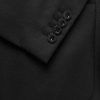 Black Unstructured Worsted Wool Suit Jacket - CU Black Unstructured Worsted Wool Suit Jacket - CU
