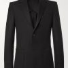Black Unstructured Worsted Wool Suit Jacket Black Unstructured Worsted Wool Suit Jacket