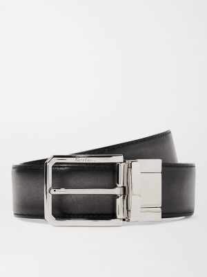 Versatile 3.5cm Scritto Reversible Venezia Leather Belt Versatile 3.5cm Scritto Reversible Venezia Leather Belt