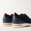 360 Flexy Walk Leather-Trimmed Knitted Wool Sneakers - BK 360 Flexy Walk Leather-Trimmed Knitted Wool Sneakers - BK