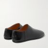 Tabi Split-Toe Leather Collapsible-Heel Loafers - BK