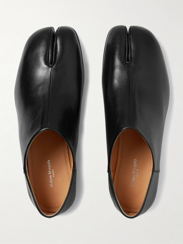 Tabi Split-Toe Leather Collapsible-Heel Loafers - E3