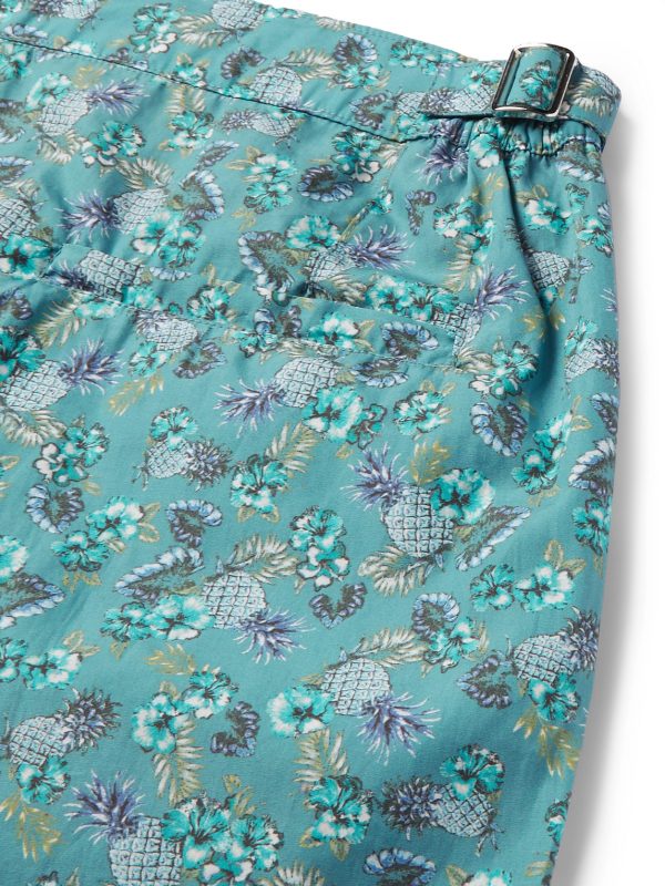 Mid-Length Printed Cotton Swim Shorts - CU Mid-Length Printed Cotton Swim Shorts - CU