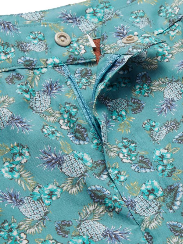 Mid-Length Printed Cotton Swim Shorts - E1 Mid-Length Printed Cotton Swim Shorts - E1
