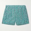 Mid-Length Printed Cotton Swim Shorts Mid-Length Printed Cotton Swim Shorts