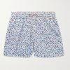 Mid-Length Printed Cotton Swim Shorts