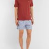 Mid-Length Printed Cotton Swim Shorts - OU
