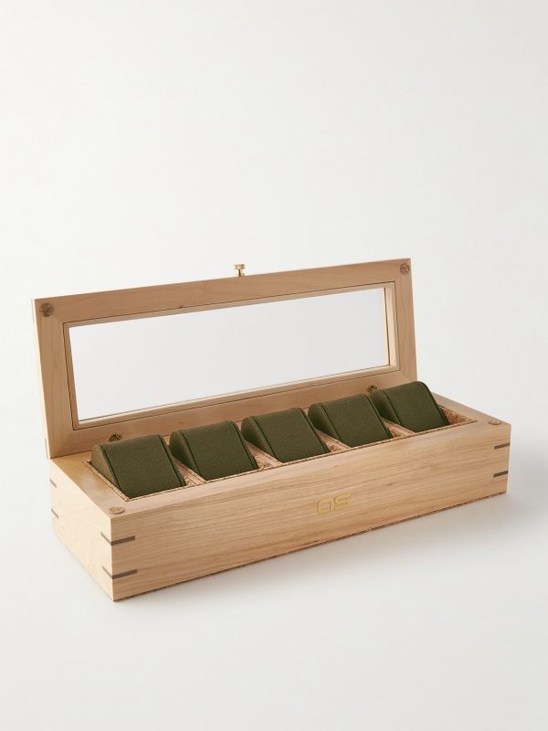 Analog/Shift Flatiron II Maple and Walnut Wood Five-Piece Watch Box Analog/Shift Flatiron II Maple and Walnut Wood Five-Piece Watch Box