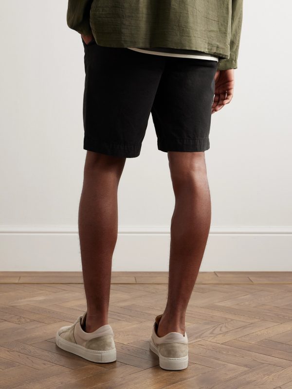 Straight-Leg Garment-Dyed Cotton-Twill Bermuda Shorts - BK Straight-Leg Garment-Dyed Cotton-Twill Bermuda Shorts - BK