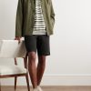 Straight-Leg Garment-Dyed Cotton-Twill Bermuda Shorts - OU Straight-Leg Garment-Dyed Cotton-Twill Bermuda Shorts - OU