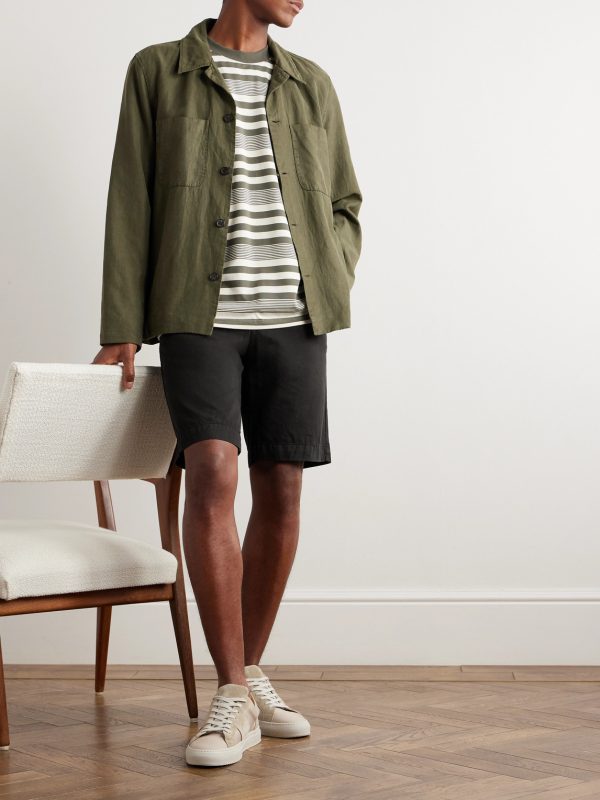 Straight-Leg Garment-Dyed Cotton-Twill Bermuda Shorts - OU Straight-Leg Garment-Dyed Cotton-Twill Bermuda Shorts - OU