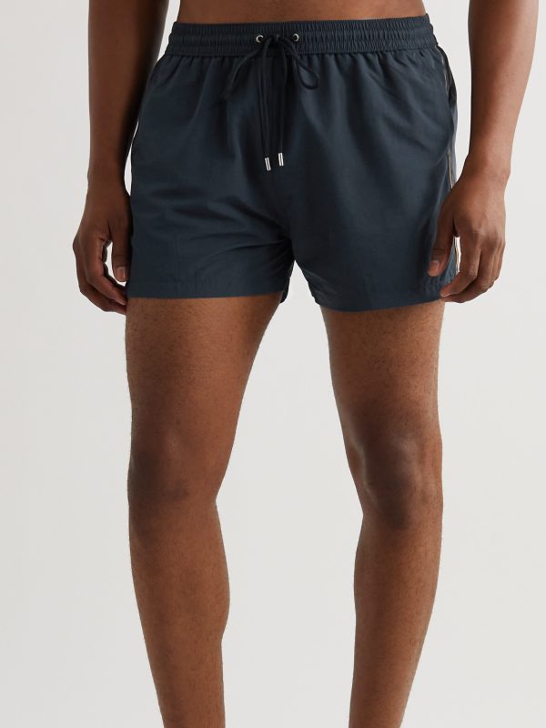 Slim-Fit Short-Length Striped Recycled Swim Shorts - OU