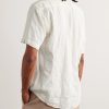Camp-Collar Striped Cotton-Blend Seersucker Shirt - BK