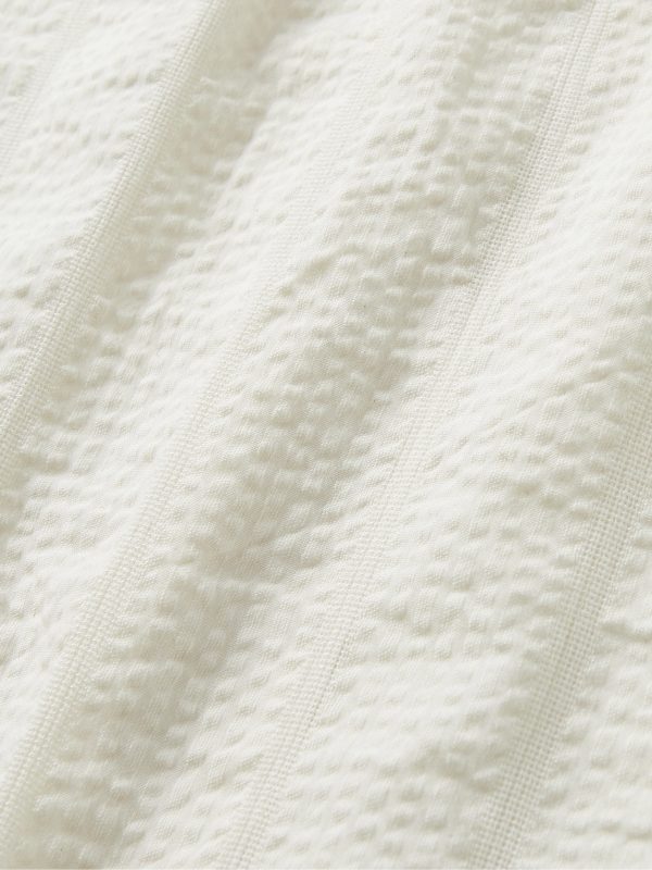 Camp-Collar Striped Cotton-Blend Seersucker Shirt - E1