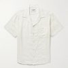 Camp-Collar Striped Cotton-Blend Seersucker Shirt