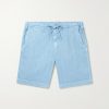 Straight-Leg Linen-Blend Twill Drawstring Shorts