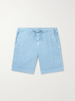 Straight-Leg Linen-Blend Twill Drawstring Shorts