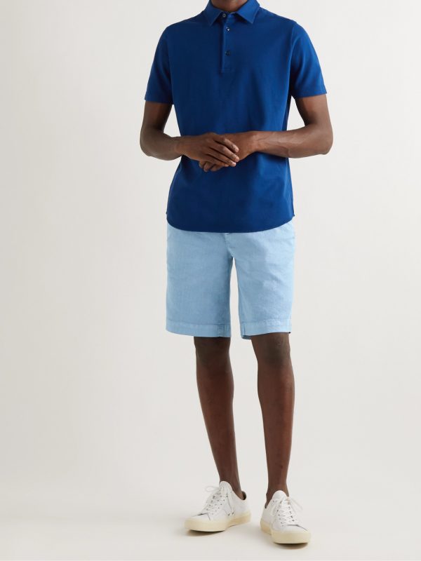 Straight-Leg Linen-Blend Twill Drawstring Shorts - OU