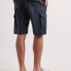 Straight-Leg Cotton and Linen-Blend Cargo Shorts - BK Straight-Leg Cotton and Linen-Blend Cargo Shorts - BK