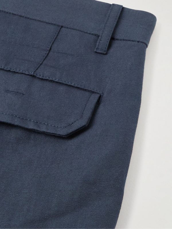 Straight-Leg Cotton and Linen-Blend Cargo Shorts - CU Straight-Leg Cotton and Linen-Blend Cargo Shorts - CU