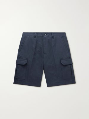 Straight-Leg Cotton and Linen-Blend Cargo Shorts Straight-Leg Cotton and Linen-Blend Cargo Shorts