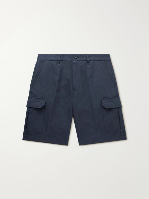 Straight-Leg Cotton and Linen-Blend Cargo Shorts Straight-Leg Cotton and Linen-Blend Cargo Shorts
