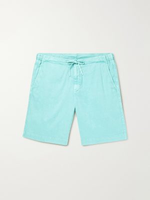 Straight-Leg Linen-Blend Twill Drawstring Shorts