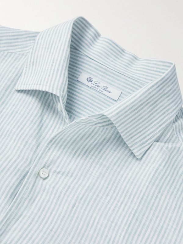 André Garment-Dyed Striped Linen Shirt - CU