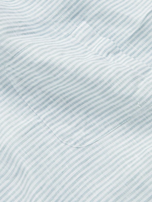 André Garment-Dyed Striped Linen Shirt - E1