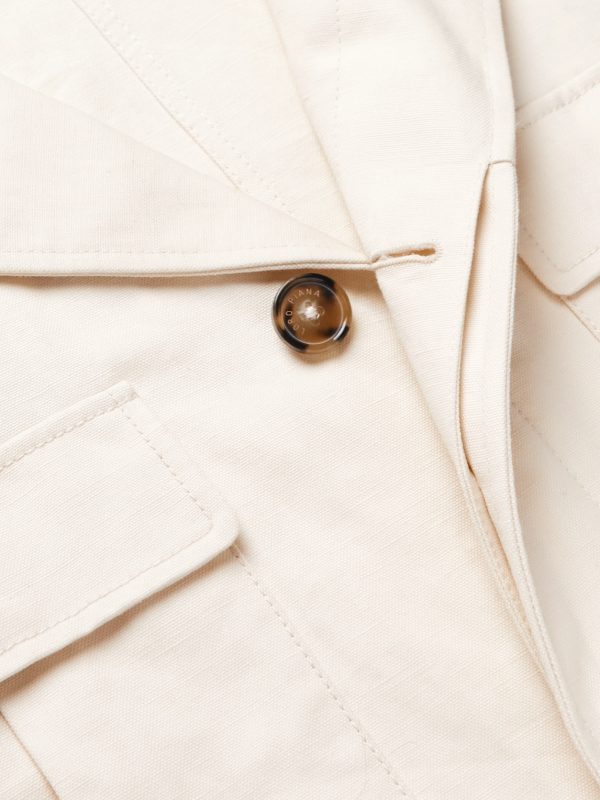Mojave Camp-Collar Cotton and Linen-Blend Field Jacket - CU Mojave Camp-Collar Cotton and Linen-Blend Field Jacket - CU