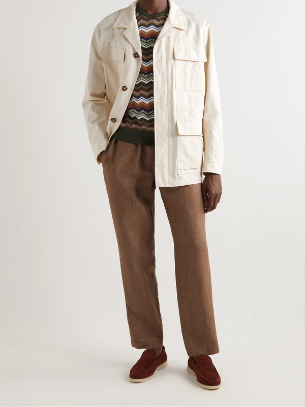 Mojave Camp-Collar Cotton and Linen-Blend Field Jacket - OU Mojave Camp-Collar Cotton and Linen-Blend Field Jacket - OU