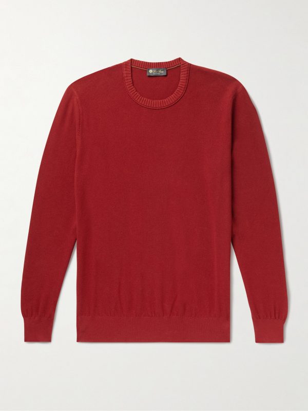 Slim-Fit Cotton and Silk-Blend Sweater Slim-Fit Cotton and Silk-Blend Sweater