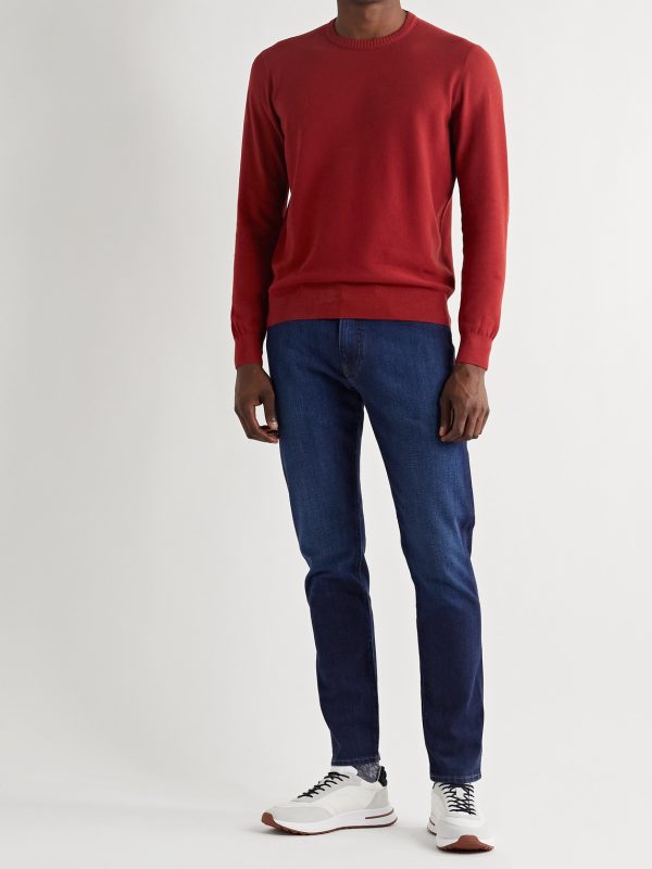 Slim-Fit Cotton and Silk-Blend Sweater - OU Slim-Fit Cotton and Silk-Blend Sweater - OU