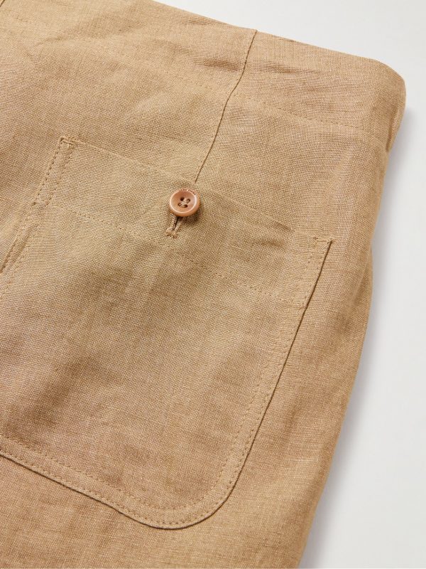 Straight-Leg Linen Drawstring Bermuda Shorts - CU Straight-Leg Linen Drawstring Bermuda Shorts - CU