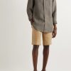 Straight-Leg Linen Drawstring Bermuda Shorts - OU Straight-Leg Linen Drawstring Bermuda Shorts - OU