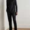 Velvet-Trimmed Stretch-Silk Satin Pyjama Trousers - OU