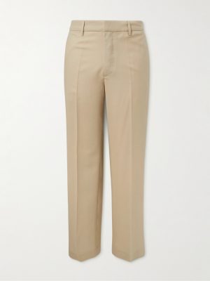Delfo Straight-Leg Wool-Blend Flannel Trousers Delfo Straight-Leg Wool-Blend Flannel Trousers