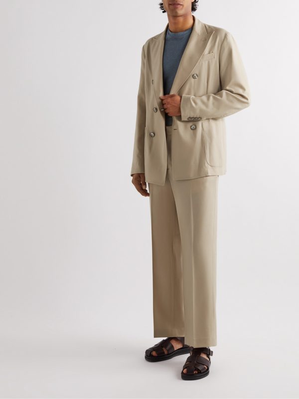 Delfo Straight-Leg Wool-Blend Flannel Trousers - OU Delfo Straight-Leg Wool-Blend Flannel Trousers - OU
