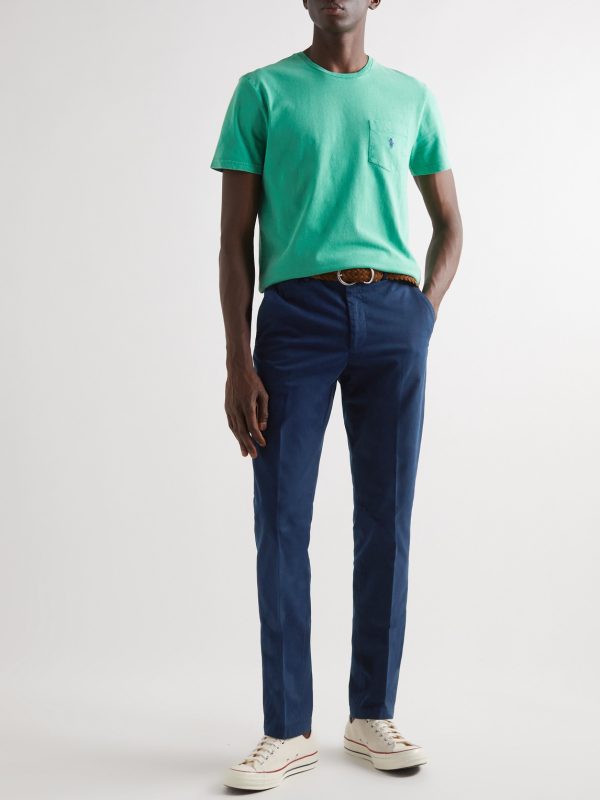 Straight-Leg Stretch-Cotton Twill Suit Trousers - BK Straight-Leg Stretch-Cotton Twill Suit Trousers - BK