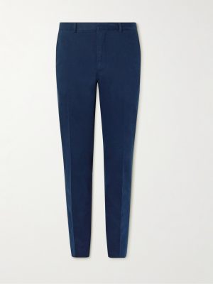 Straight-Leg Stretch-Cotton Twill Suit Trousers