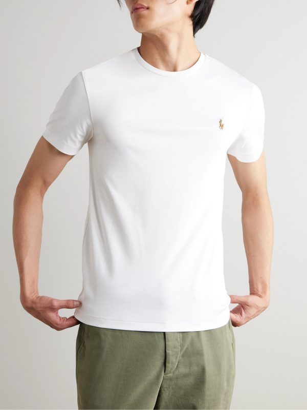 Logo-Embroidered Cotton-Jersey T-Shirt - FR Logo-Embroidered Cotton-Jersey T-Shirt - FR