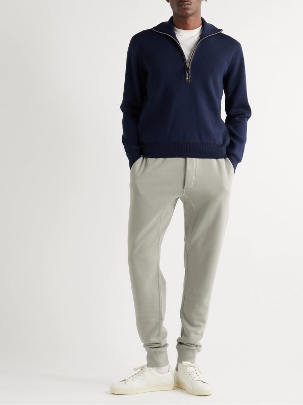 Tapered Garment-Dyed Cotton-Jersey Sweatpants - OU Tapered Garment-Dyed Cotton-Jersey Sweatpants - OU