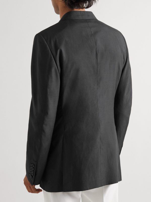 O'Connor Slim-Fit Silk, Linen and Wool-Blend Blazer - BK O'Connor Slim-Fit Silk, Linen and Wool-Blend Blazer - BK