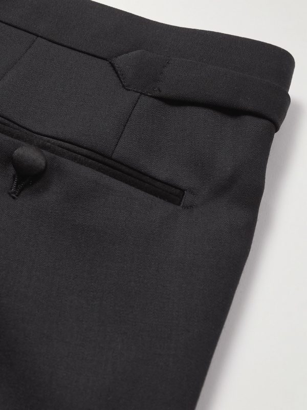 Straight-Leg Grain de Poudre Wool and Mohair-Blend Tuxedo Trousers - CU
