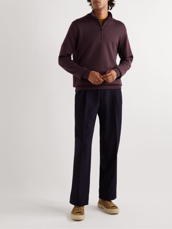 Roadster Cashmere, Virgin Wool and Silk-Blend Half-Zip Sweater - OU