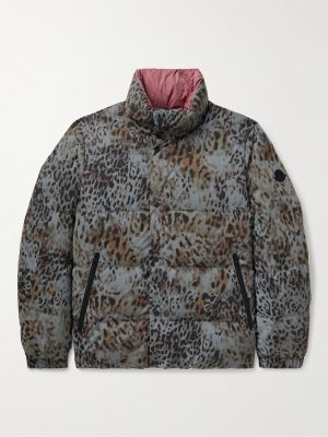 2 Moncler 1952 Reflective Reversible Cheetah-Print Shell Down Jacket
