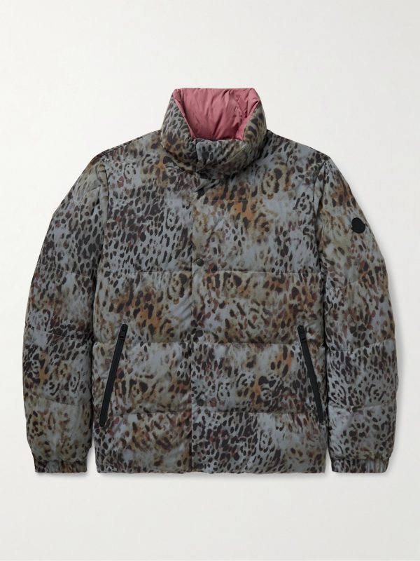 2 Moncler 1952 Reflective Reversible Cheetah-Print Shell Down Jacket 2 Moncler 1952 Reflective Reversible Cheetah-Print Shell Down Jacket