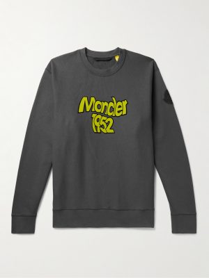 2 Moncler 1952 Logo-Flocked Cotton-Jersey Sweatshirt 2 Moncler 1952 Logo-Flocked Cotton-Jersey Sweatshirt