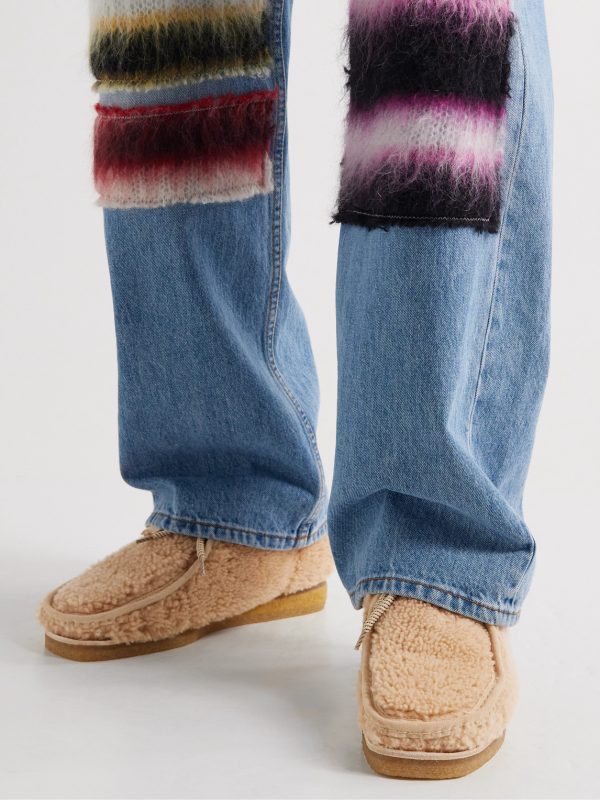 + Clarks 2 Moncler 1952 Wallabee Suede-Trimmed Fleece Chukka Boots - E1 + Clarks 2 Moncler 1952 Wallabee Suede-Trimmed Fleece Chukka Boots - E1